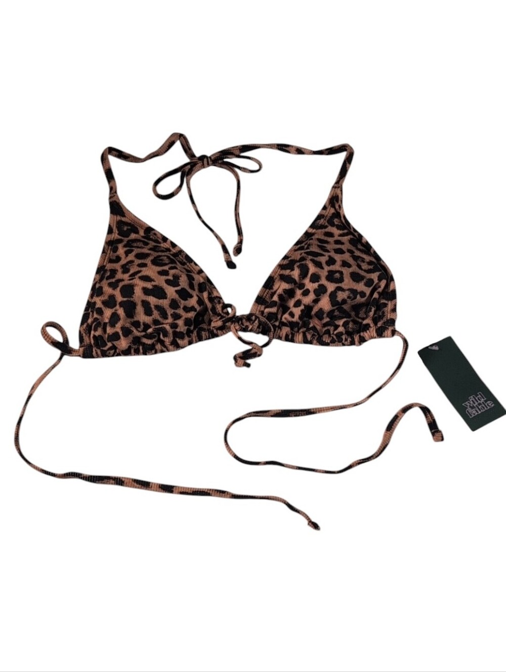 Wild Fable Leopard Print Triangle Bikini Top Size Medium